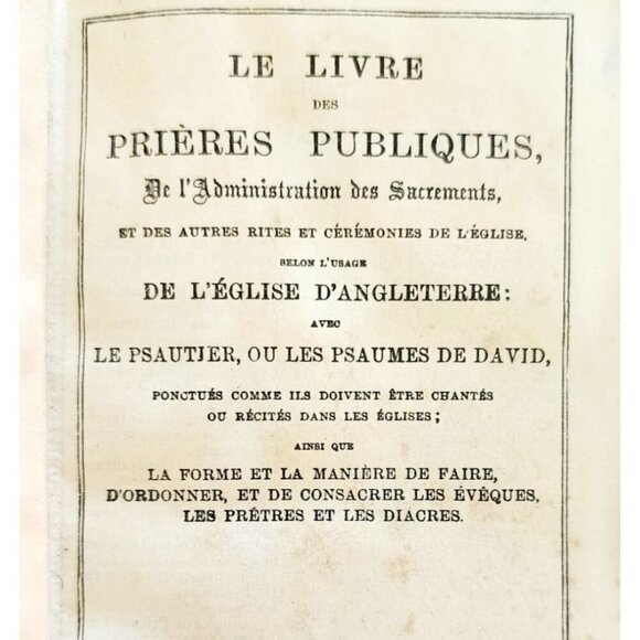 1954 The Book Of Common Prayer HC French Language Bible Antique Christianity F21 - Picture 1 of 6